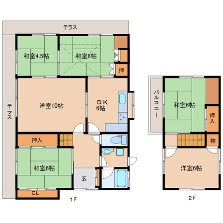 高の原駅 徒歩12分 1-2階の物件間取画像